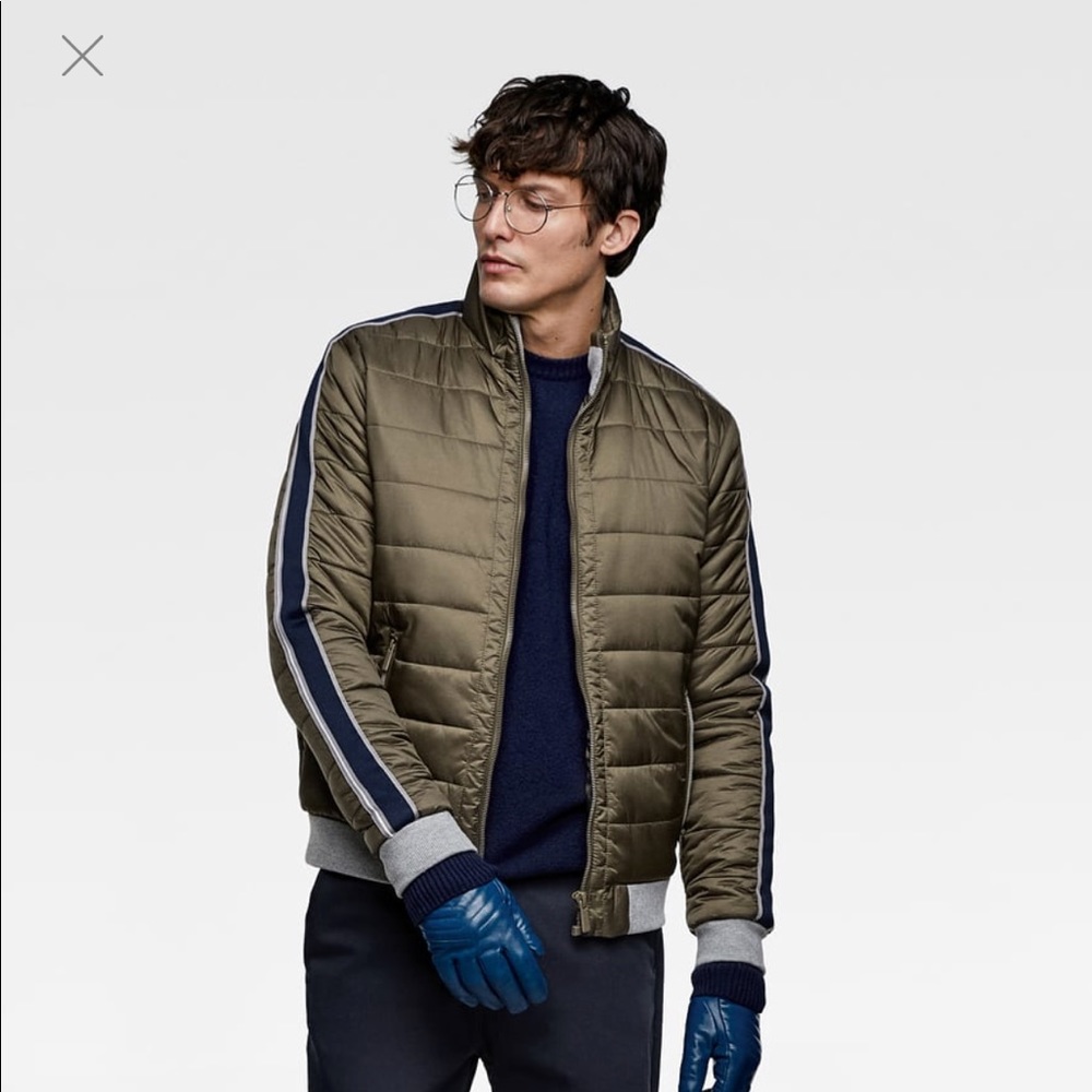 Zara side striped puffer jacket size small